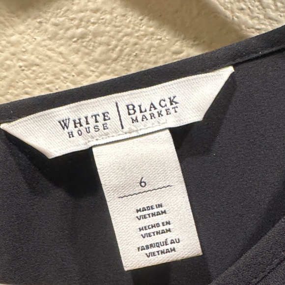 White House Black Market Elegant Black Layered Blouse - Picture 2 of 3